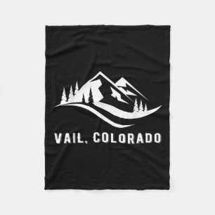 Vail Colorado Mountains Souvenir Memorabilia Winte Fleece Blanket