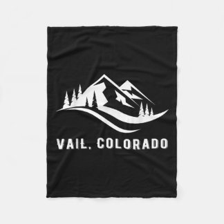 Vail Colorado Mountains Souvenir Memorabilia Winte Fleece Blanket