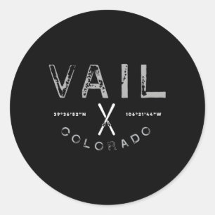 Vail Colorado Ski Classic Round Sticker