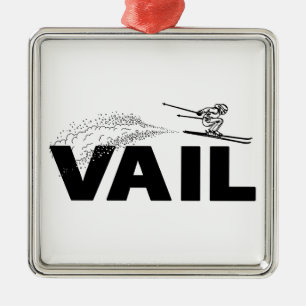 Vail Colorado Ski Jumper Metal Ornament