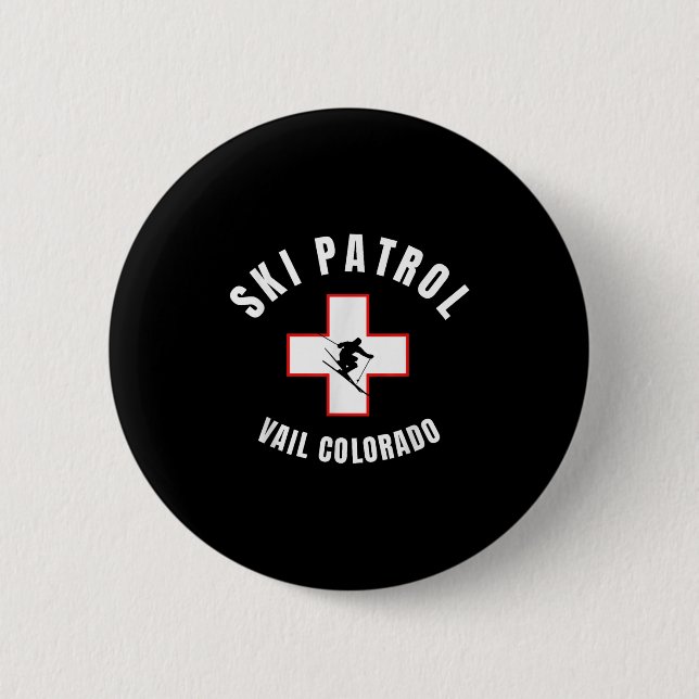 Vail Colorado Ski Patrol  2 Inch Round Button (Front)