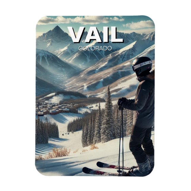 Vail Colorado Ski Snowboard Magnet (Vertical)