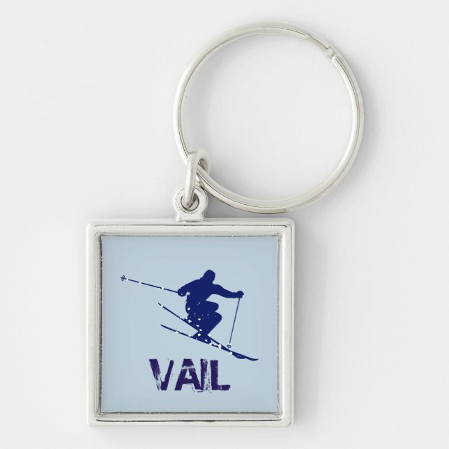Vail Colorado Skier Keychain (Front)
