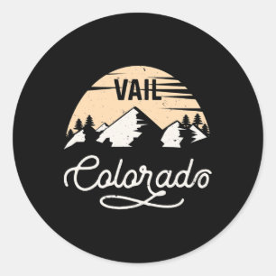 Vail Colorado Skiing T Shirt Mountain Ski Resort V Classic Round Sticker