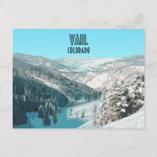 Vail Colorado Snow Mountains Vintage Postcard