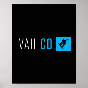 Vail Colorado Snowboard Box Type  Poster