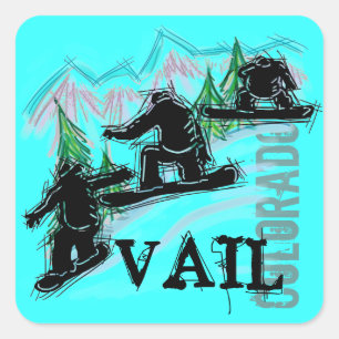 Vail Colorado snowboard stickers