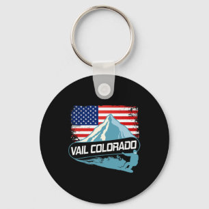 Vail Colorado Snowboarding American Flag I Nordic  Keychain