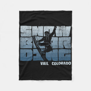 Vail Colorado Snowboarding Resort Cool Vintage Sno Fleece Blanket
