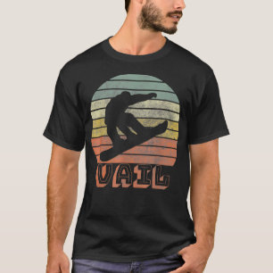 Vail Colorado Snowboarding Retro Sunset Vintage T-Shirt