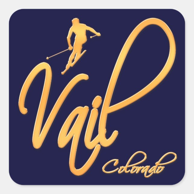 Vail, Colorado Square Sticker (Front)
