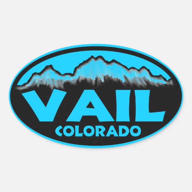 Vail Colorado stickers bleu ovale (Devant)