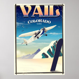 Vail Colorado vintage travel poster