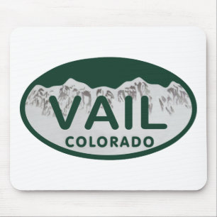 Vail license oval mouse pad