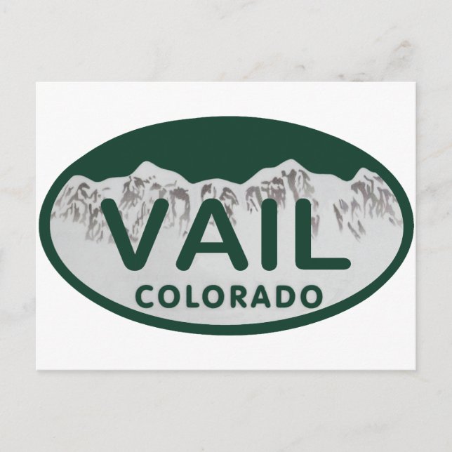 Vail license oval postcard (Front)