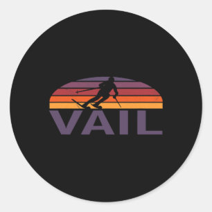 Vail Rocky Mountains Colorado Ski Resort Snowboard Classic Round Sticker