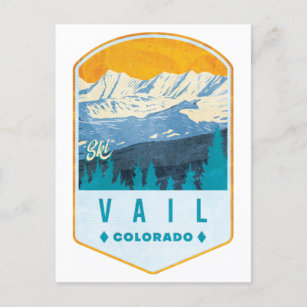 Vail Ski Badge Postcard