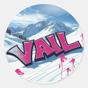 Vail Ski Resort Colorado graffiti accessory  Classic Round Sticker