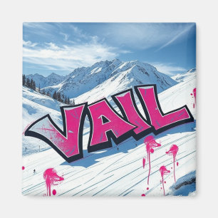 Vail Ski Resort Colorado graffiti decoration  Magnet