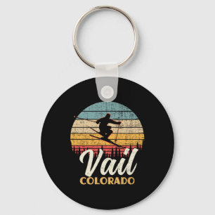Vail Skiing Colorado Vintage Mountain Ski  Keychain