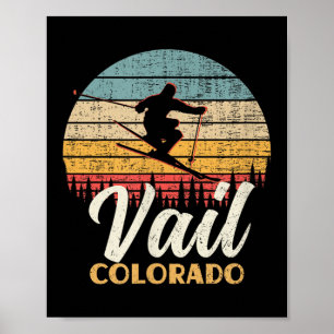 Vail Skiing Colorado Vintage Mountain Ski Poster