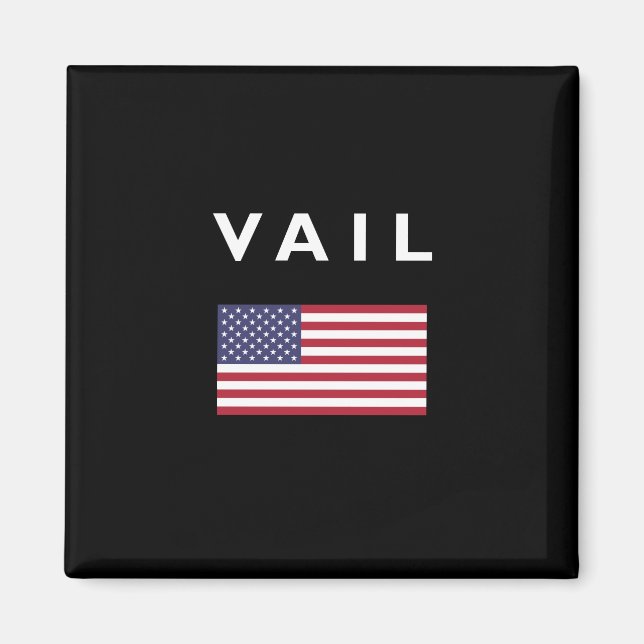 Vail USA American Flag Dark Colour Magnet (Front)