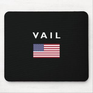 Vail USA American Flag Dark Colour Mouse Pad