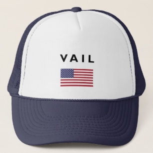 Vail USA American Flag Light-Color Trucker Hat