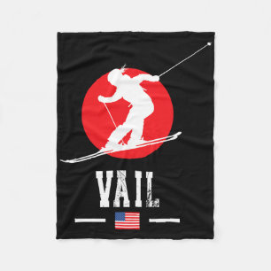 Vail Usa Ski Resort Rocky Mountains American Skiin Fleece Blanket