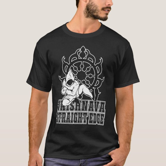 Vaishnava Straight Edge | Basic Dark T-Shirt (Front)