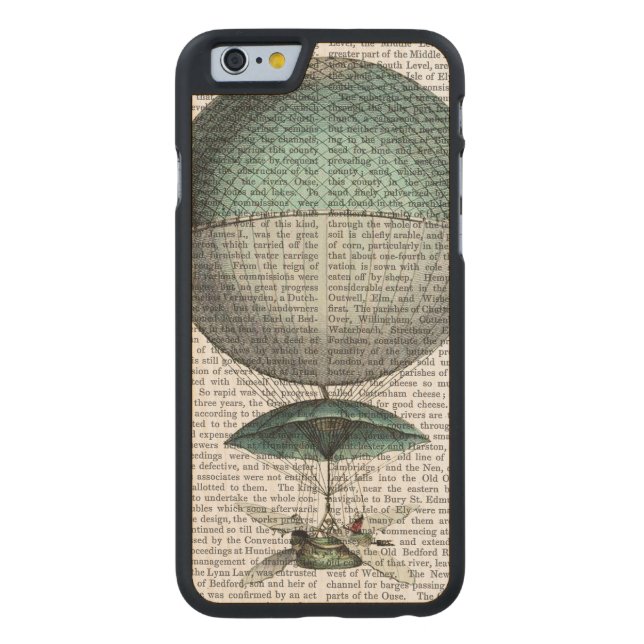Vaisseau Volant Hot Air Balloon Carved Wood iPhone Case (Back)