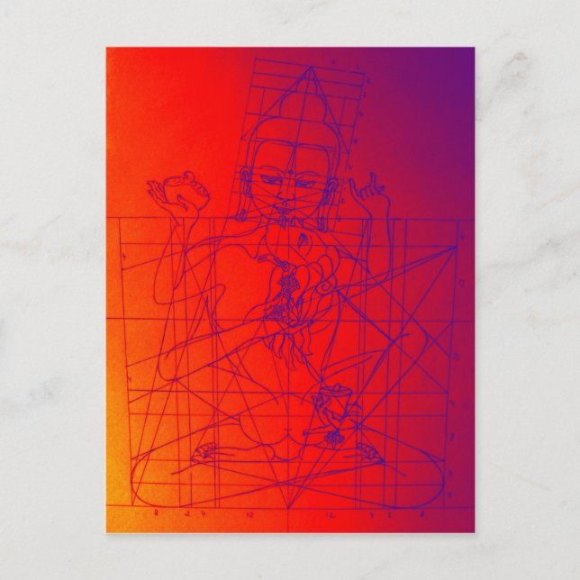 Vajrasattva and Consort Sketch Postcard (Front)