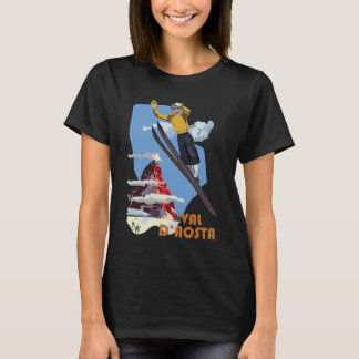 Val d'Aosta Italie T-Shirt Ski Voyage Rétro
