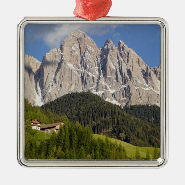 Val di Funes, Villnosstal, Dolomites, Italy Metal Ornament (Front)