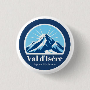 Val d'Isère France ski resort   1 Inch Round Button