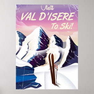 Val-d'Isère Ski vintage travel poster