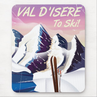 Val-d'Isère Ski vintage travel poster Mouse Pad