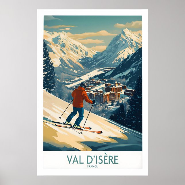 Val-dIsère Wall Art Ski Poster 1 (Front)