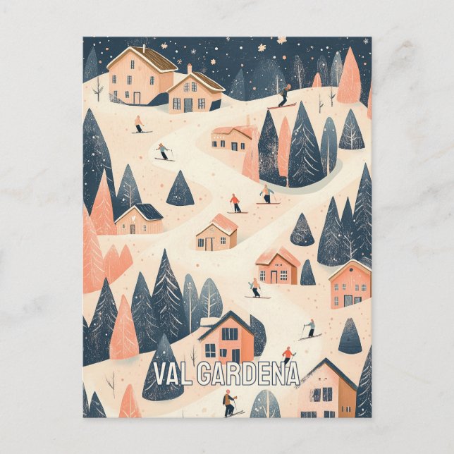 Val Gardena Italy Ski Resort Postcard (Front)