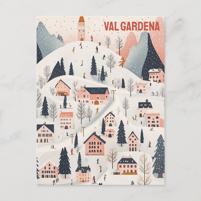 Val Gardena Ski Resort Postcard (Front)