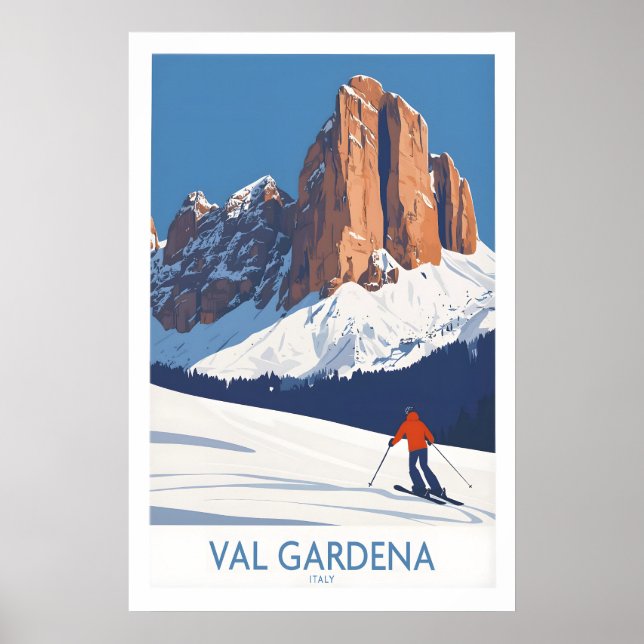 Val Gardena Wall Art Ski Poster 1 (Front)