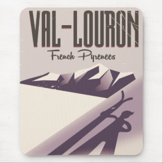 Val-Louron, France ski travel poster Mouse Pad