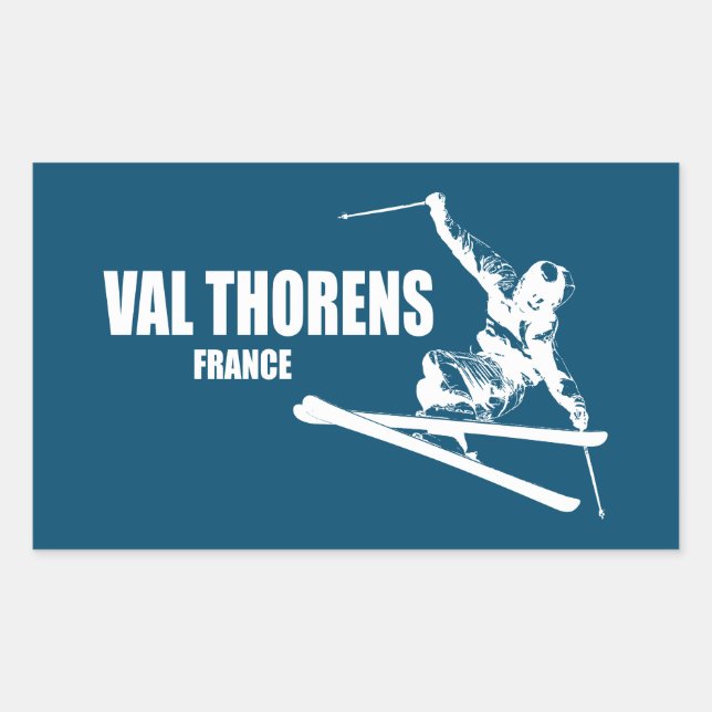 Val Thorens France Skier Sticker (Front)