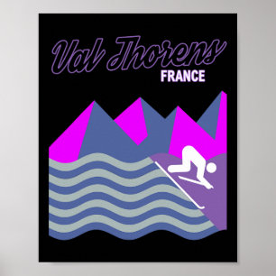 Val Thorens French Alps France Ski Resort Snowboar Poster