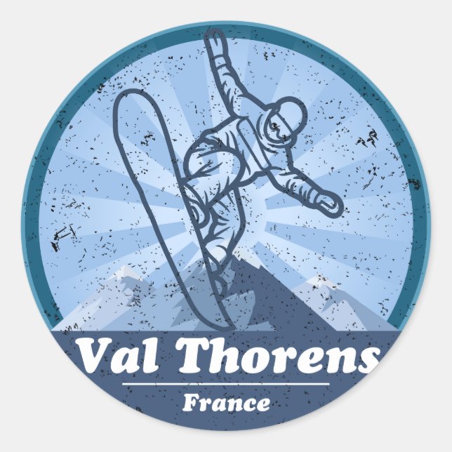 Val Thorens Ski resort - Snowboard Classic Round Sticker (Front)