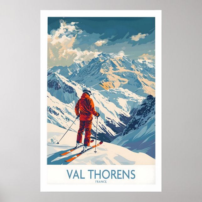Val Thorens Skiing Poster 1 (Front)