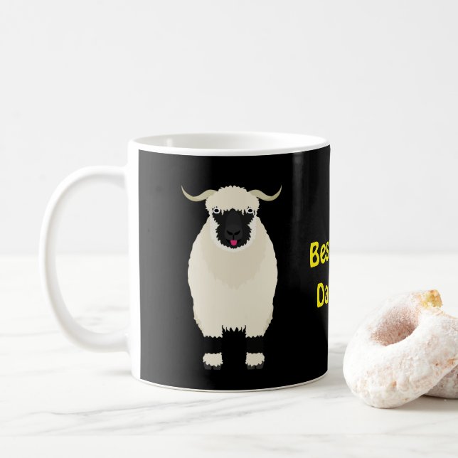Valais Black Nose Sheep-Best Sheep Dad Ever Coffee Mug (With Donut)