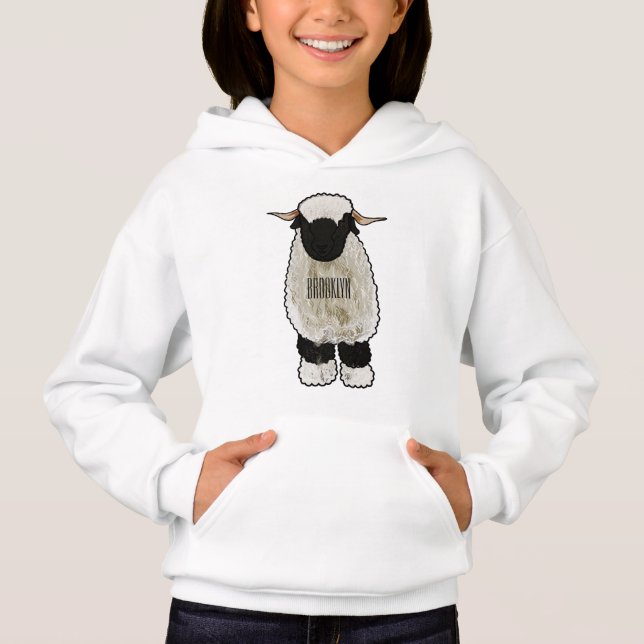 Valais Blacknose sheep cartoon illustration (Front)