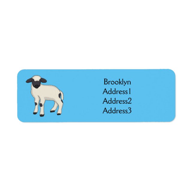 Valais Blacknose sheep cartoon illustration (Front)