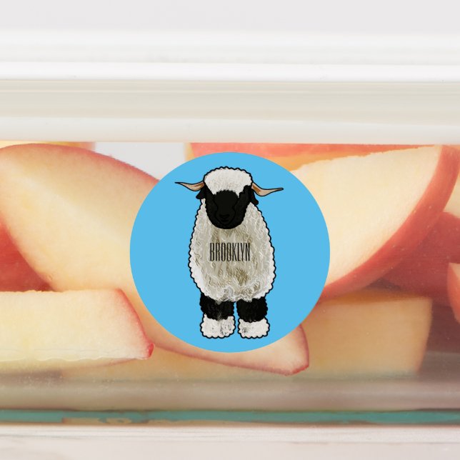 Valais Blacknose sheep cartoon illustration (Affixed)